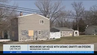 Neighbors say Brownstown house with Satanic graffiti is an eyesore
