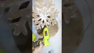 Snowflake Winter Wood Round Sign Dollar Tree DIY