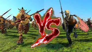 Ungor Spearmen Herd VS Skeleton Spearmen. Total War Warhammer 3