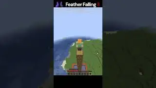Which Feather Falling Level Can Save You From 40 Blocks? 🪶(Minecraft Test)  #ishmeetplayz #minecraft