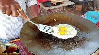 Surti Green Half Fry Egg || Rumali Omelette Recipe || Yadav Omlet Surat || Indian Street Food