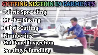 Complete Cutting Process in Garments | Fabric Spreading | Cutting | Numbering | Sorting & Bundling 