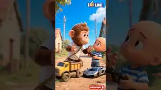 monyet sedih gak punya teman main #animasulucu #monyetlucu #funny #cartoon