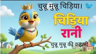 Chunu Munu Chidiya 🐦 | Kids Poem in Hindi | Cute 3D Cartoon Rhyme | Hindi Rhymes for Children