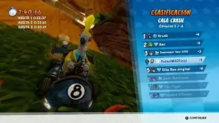 Crash CTR | Pista Cala Crash | Termino en Cuarto Lugar con Stew Cacatua | Dificultad Dificil