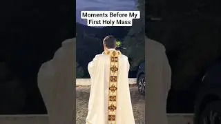 An emotional moment for a Catholic priest just before celebrating his First Mass #jesus