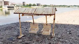Качели из спичек. How to Make Matchstick Miniature Swing. Matchstick Art and Craft Ideas