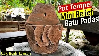 Cara membuat pot tempel dinding mini relief batu padas (tutorial lengkap)