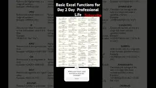 Excel functions for every working Professional #excel