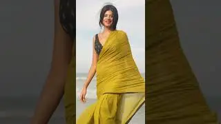 Poets Garden Black Border Saree | Green Cotton Saree with Black Border - I Love Sarees #shorts