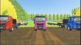 TRANSPORT WITH COLORS - ALL MIXER TRUCK WITH KAMAZ, MAN, SANY, MAN, POLICE, IVACO I PLAY FARM