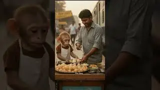 You Will Cry 😭 /Hardworking Baby Monkey Helps  Poor People