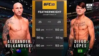 UFC 325 - Alexander Volkanovski VS Diego Lopes 2 - UFC 5 (4K) #ufc #alexandervolkanovski   #ufc325