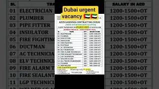 Dubai Plumber Clener Job Visa + Accommodation #dubaijobs #dubaijobportal  #shorts #trending