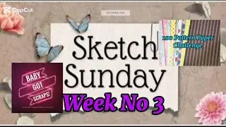 SCRAPBOOKING- Sketch Sunday No 3/Baby Got Scraps/100 Pattern Paper Challenge #scrapbookprocessvideo 