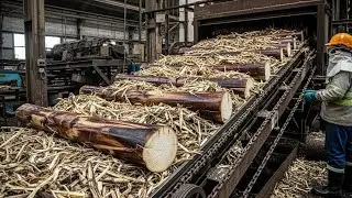 Inside a Raw 1990s Factory Processing Sugarcane Bagasse and Banana Stems