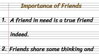 10 Lines on Importance of Friends in English || Essay on Importance of Friends