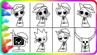 SPRUNKI COLORING PAGE 🎨| SPRUNKI POLICE EDITION🥰 #sprunki #spr&uuml;che #incredibox #coloring #drawing 