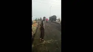 Elerangbe Jnc, Ibeju-Lekki, Lagos, link road to 4th mainland bridge tar paving work start up.