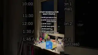Study schedule for night owls