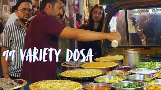 Bangalore popular street food 99 variety dosa shop😮😮#99dosa #streetfood #bangalore #dosa 