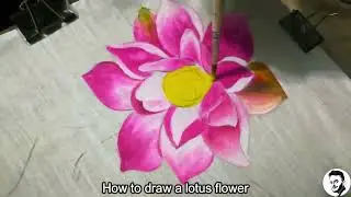 Easy fabric paint | Lotus flower painting | on a cotton panjabi / #handpainted panjabi tutorial