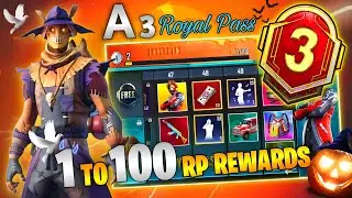 😍SEASON A3 ROYAL PASS 1 TO 100 RP REWARDS // A3 ROYAL PASS PUBG MOBILE / BGMI ( M23 ROYAL PASS )
