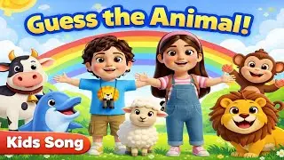 Guess the Animal 🐮🦁🐵 | Animal Sounds Song for Kids & Toddlers | Fun Learning Video