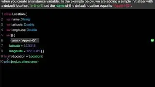 Learn Swift: Default initializer (Chapter 18 Lesson 4)