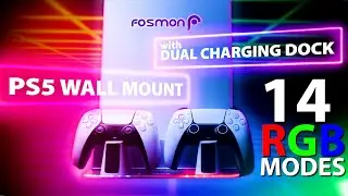 PS5 Wall Mount w/ Dual Charging Dock | High Quality Space Saver