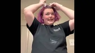 Going from purple to jet black (Hair tutorial)