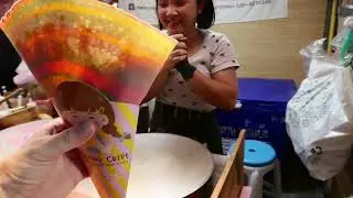 Street Food Thai CREPE! You Must Try ! #thailand #galaxy #rainbow