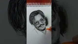 Jonny depp drawing with pencils 🥺 :tutorial #shorts