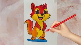 cute squirrel drawing for kids asy drawing || cartoon squirrel drawing || easy squirrel drawing.
