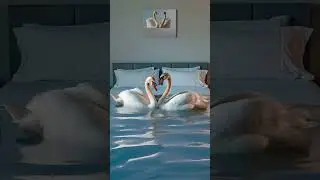 S W A N⠀🌑⠀#swan #hotel #bed #cinematic #video #ai #ai_video #room #hotel_room #idea #psychedelic