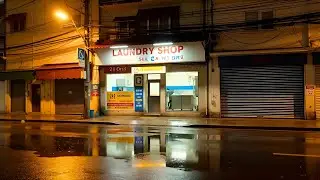 Manila Rainy Night Laundry Shop Ambience for Sleep & Relax | 1 Hour