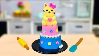 Miniature Kitty Cake 🎀🐾 | Brave Cat, Sweet Surprise | Mini Cake Decorating ASMR | Miniyumture