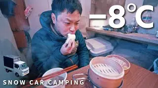 -8°C холодная автомобильная авария в кемпинге! Поскользнуться на замерзшей дороге! ! Кемпер для легк