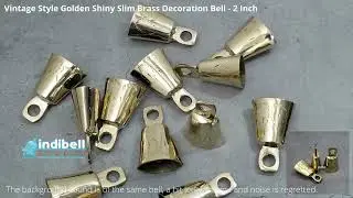 Golden Shiny Slim Indian Brass Decoration Bells 2 Inch for crafting, home, garden, yard decoration
