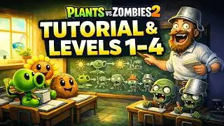 Plants vs Zombies 2 🌱 Прохождение обучения и уровней 1-4