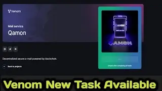🤑1000$ Airdrop Venom New Task Available ( Mail service Qamon ) Complete New Task