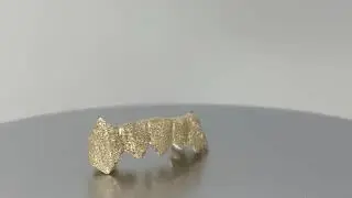 Diamond Dust Grillz - Bottom 6 in Yellow Gold w/ Extended Fangs | Luxe Grillz
