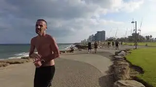 Walking on the beaches of Tel Aviv, Israel