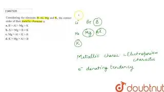 Considering the elements B, Al, Mg and K, the correct order of their metallic character is | 11 ...