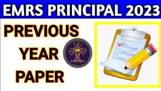 EMRS PRINCIPAL PREVIOUS YEAR QUESTION PAPERS | EKLAVYA MODEL SCHOOL PRINCIPAL PREVIOUS YEAR  PAPER