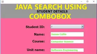Java Search with ComboBox and MySQL Database | Search Using JComboBox