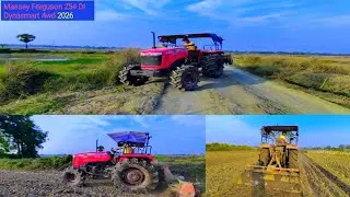 Massey Ferguson 254 DI Dynasmart 4wd 2025 Model Rotavator Performance || Massey King Power🙏