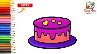 How To Draw Cute Cake Step By Step | Easy Drawing For Kids