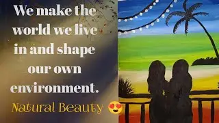 Natural Beauty || Landscape drawing ❤️ || step by step|| Poster colour 😍