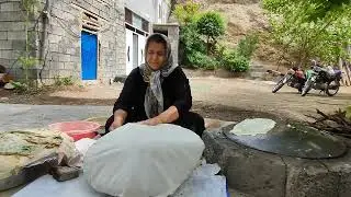 Rural life of Iran:Cooking Spring Kutabs | Spring Food Frome Nature